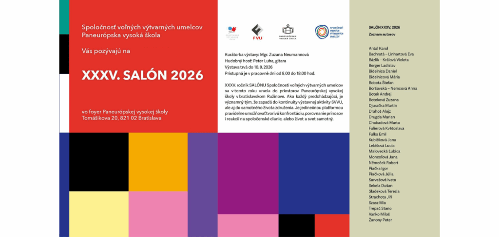Pozvánka na výstavu XXXV. SALÓN 2026 v Bratislave